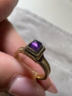 14K yellow gold and amethyst women’s vintage ring